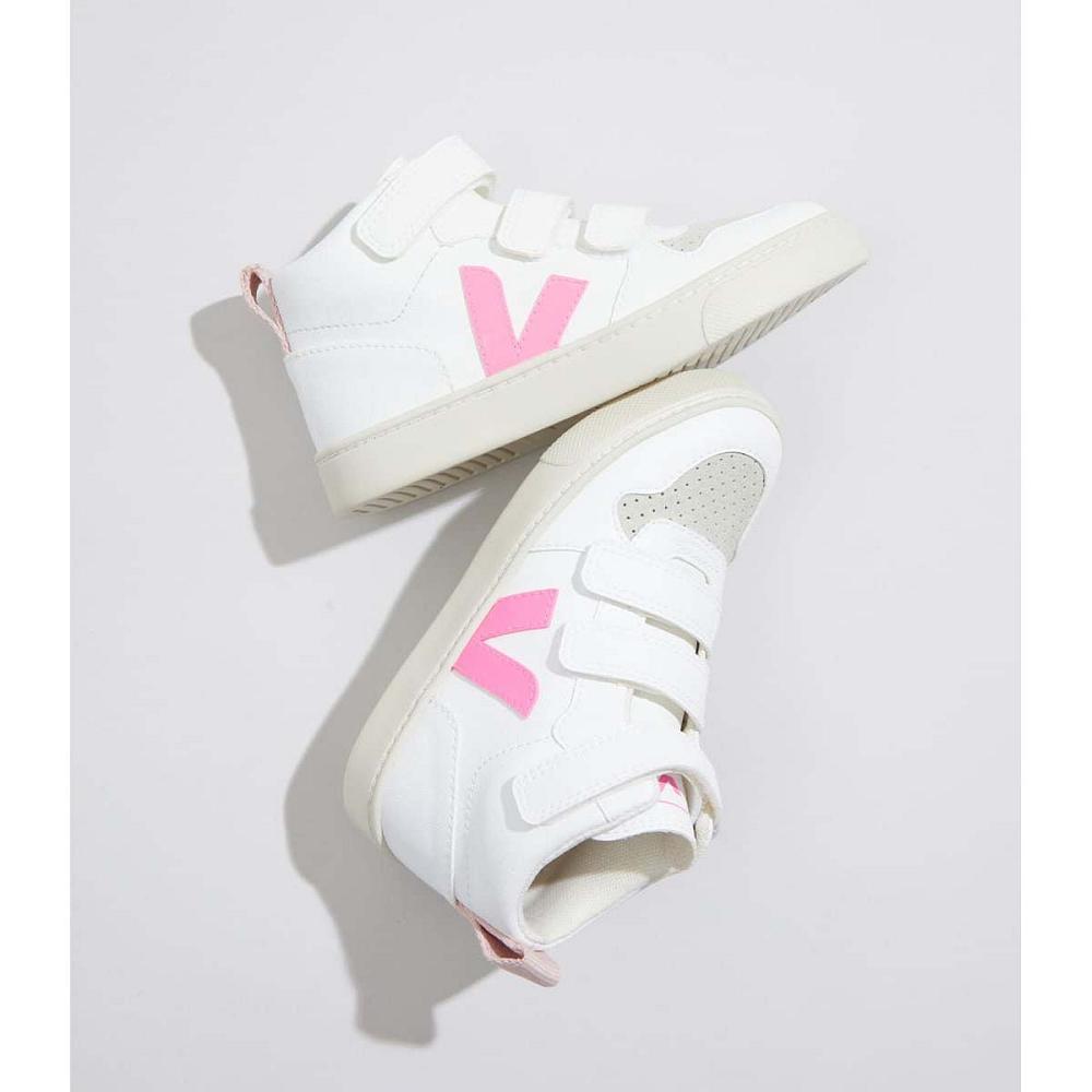 ψηλα παιδικα Veja V-10 MID CWL White/Pink | GR 703SGL